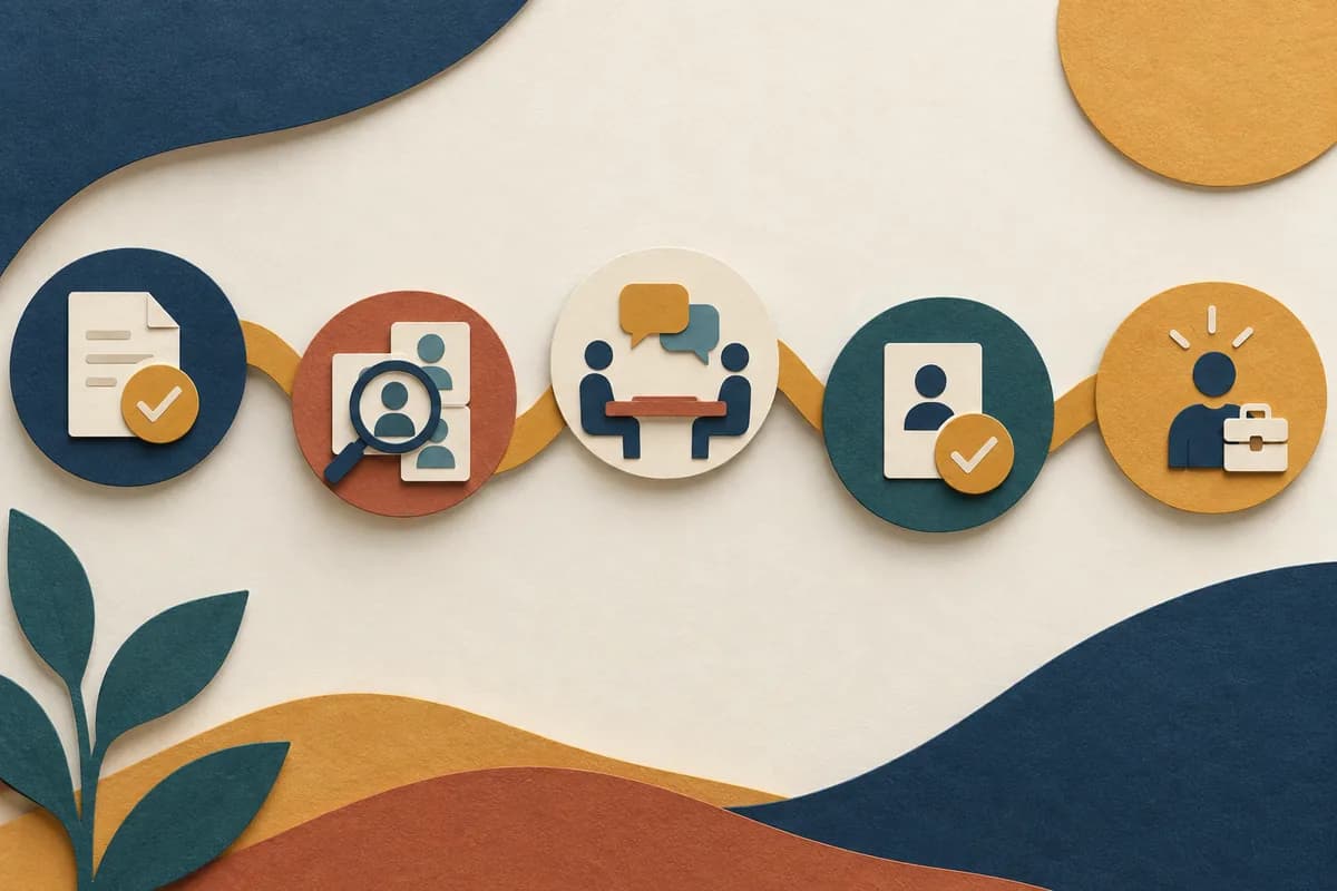 A hiring timeline distinguishes requisition approval, screening, interviews, decision, and accepted offer.