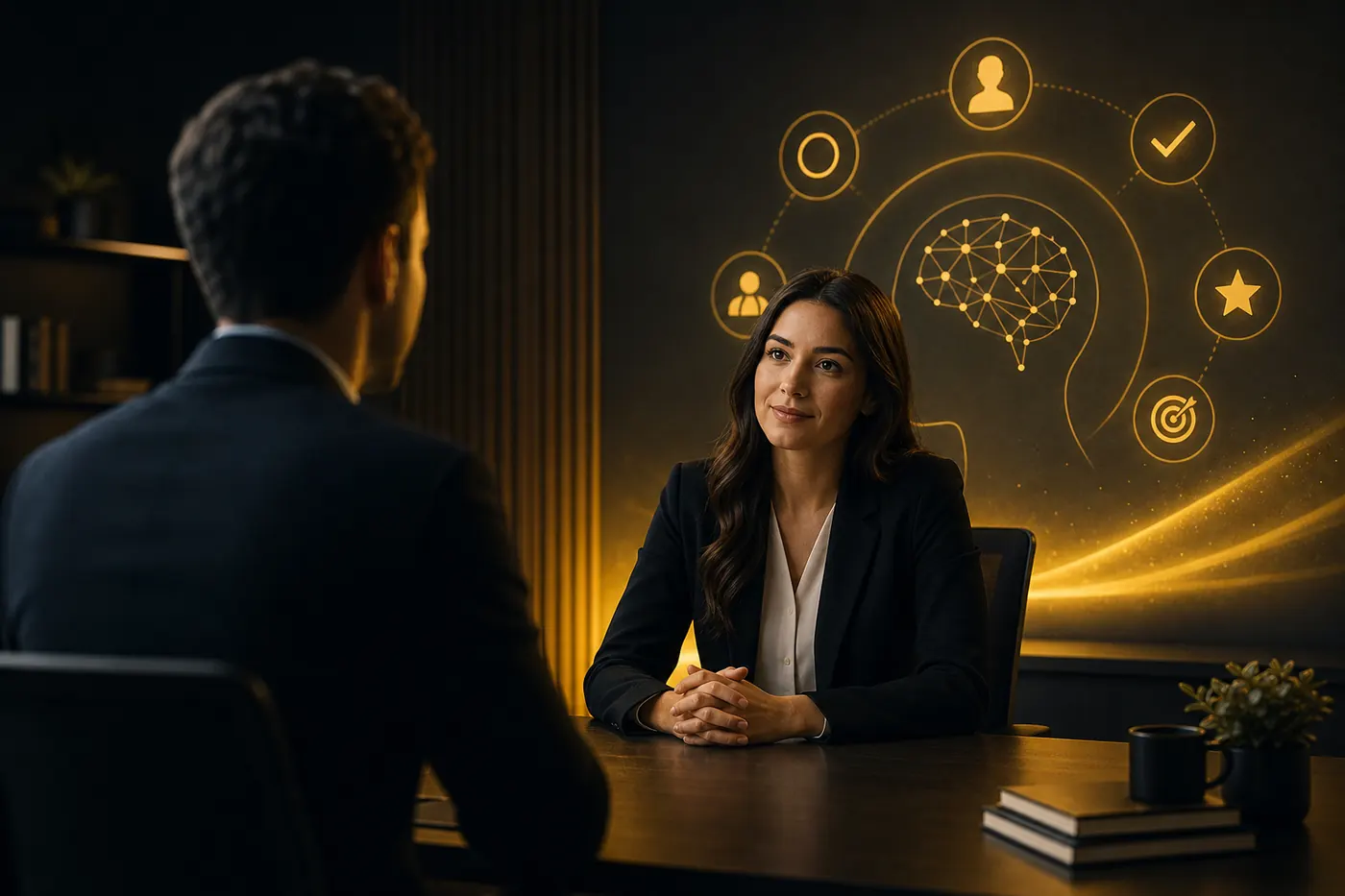 Editorial illustration for 50 Behavioral Interview Questions and Sample Answers (2026)