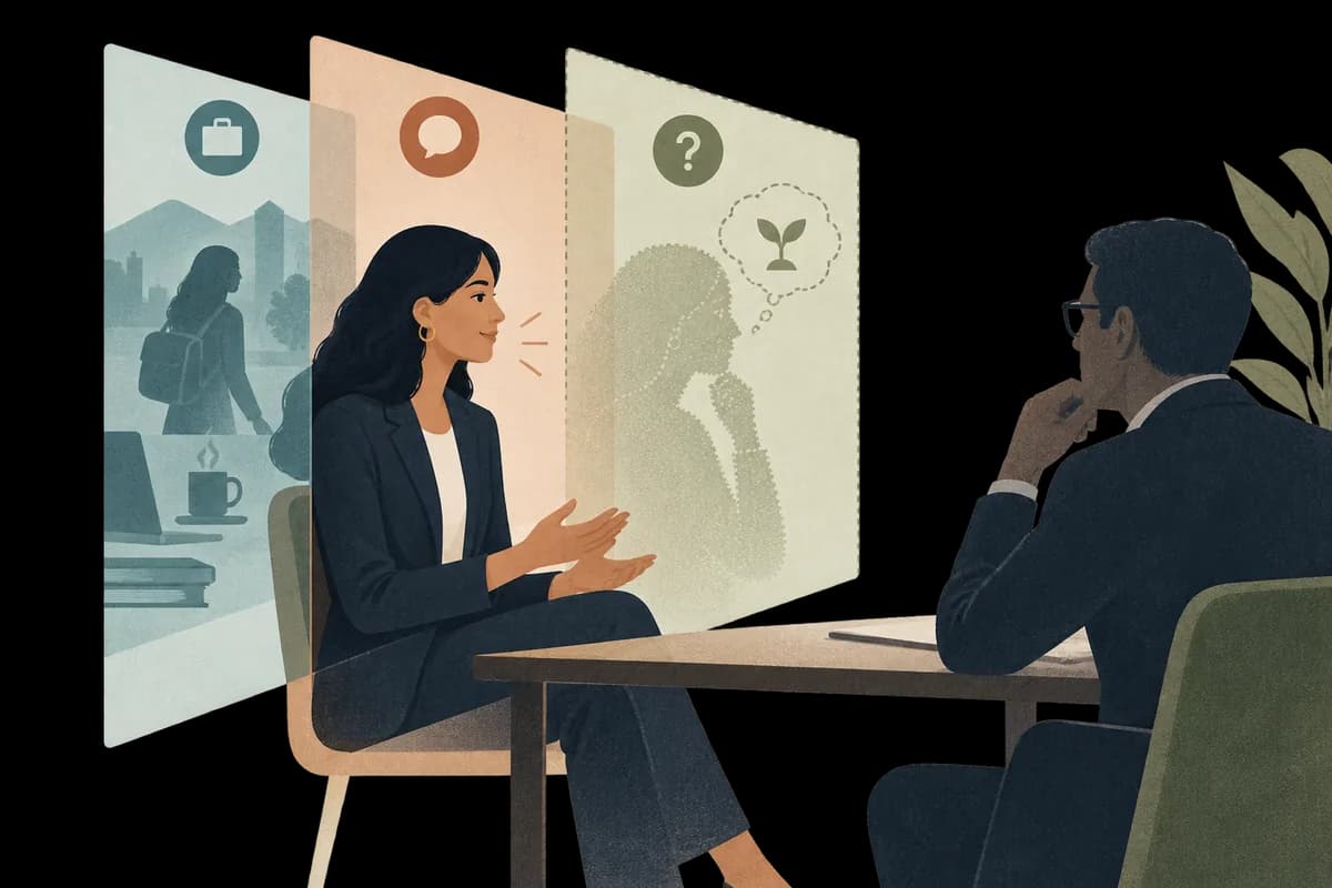 An interview record separates disclosed tool activity, observable behavior, and uncertain inference.